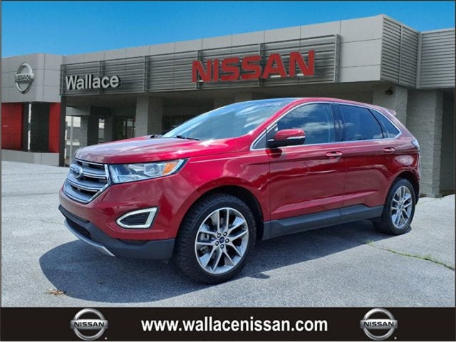 2017 Ford Edge Titanium in Ruby Red Metallic — front three-quarter view
